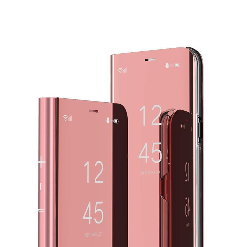 7718 Huawei Mate 20 X Case, Mirror Design Clear View Flip Bookstyle Luxury